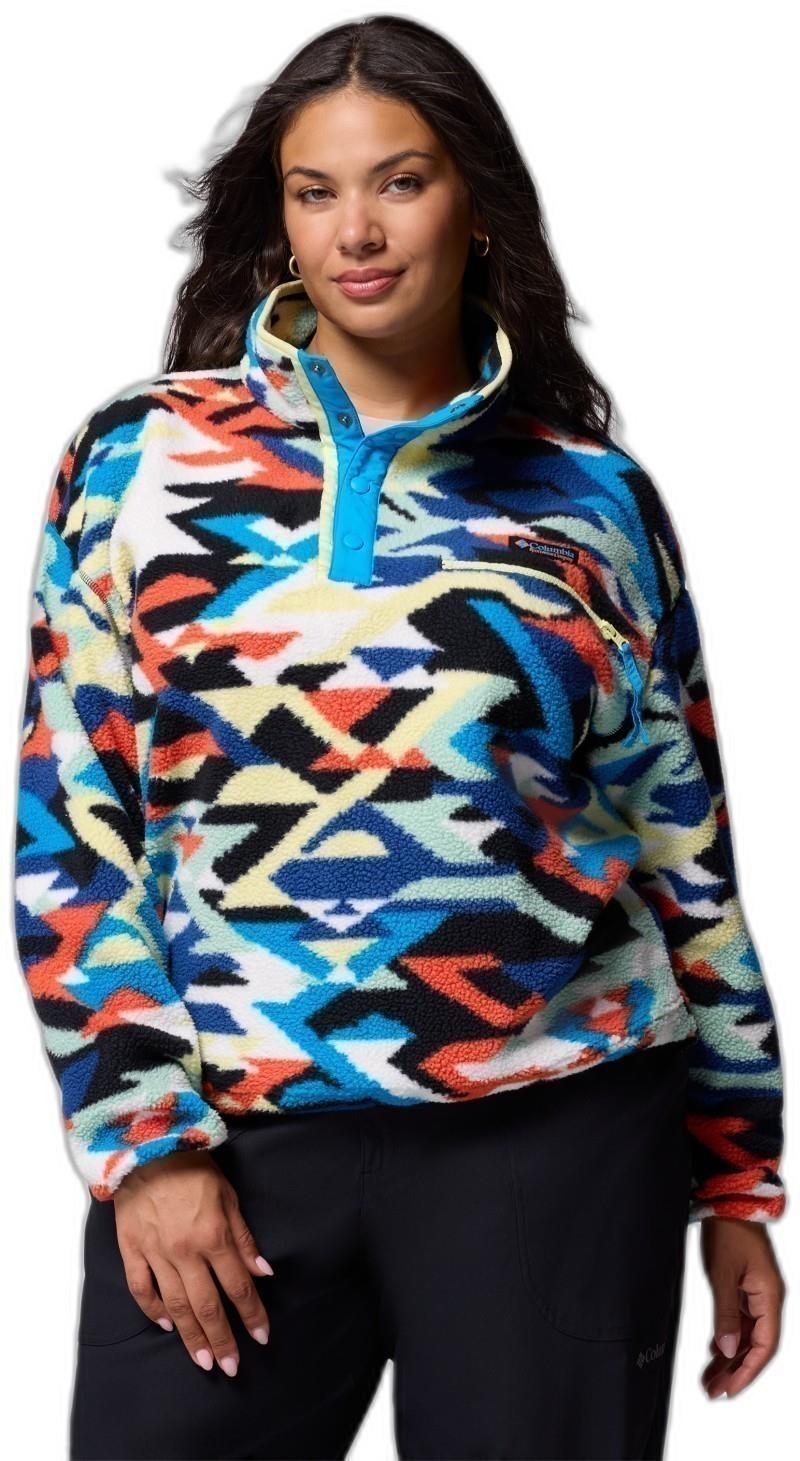 Helvetia II Cropped Half-Snap, Printed - Womens - compass blue reflections / compass blue 1