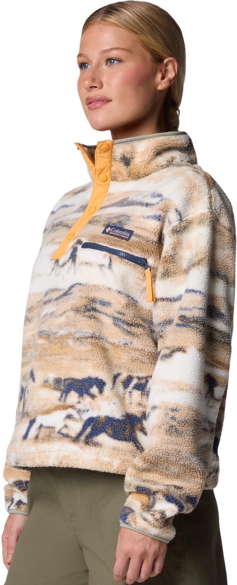 Helvetia II Cropped Half-Snap, Printed - Womens - lemon wash roaming 1