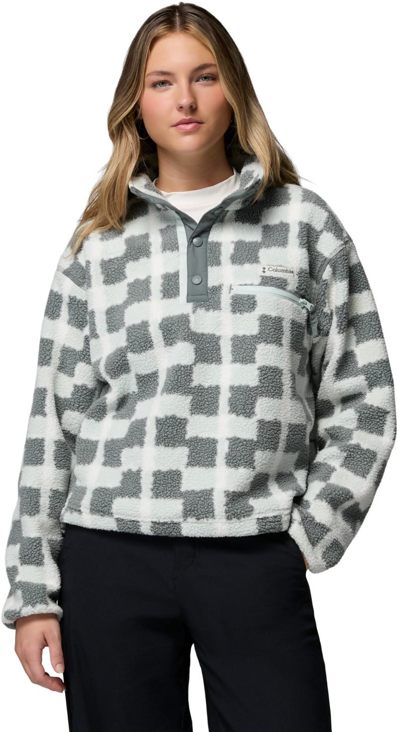Helvetia II Cropped Half-Snap, Printed - Womens - sedona sage / geostack 1