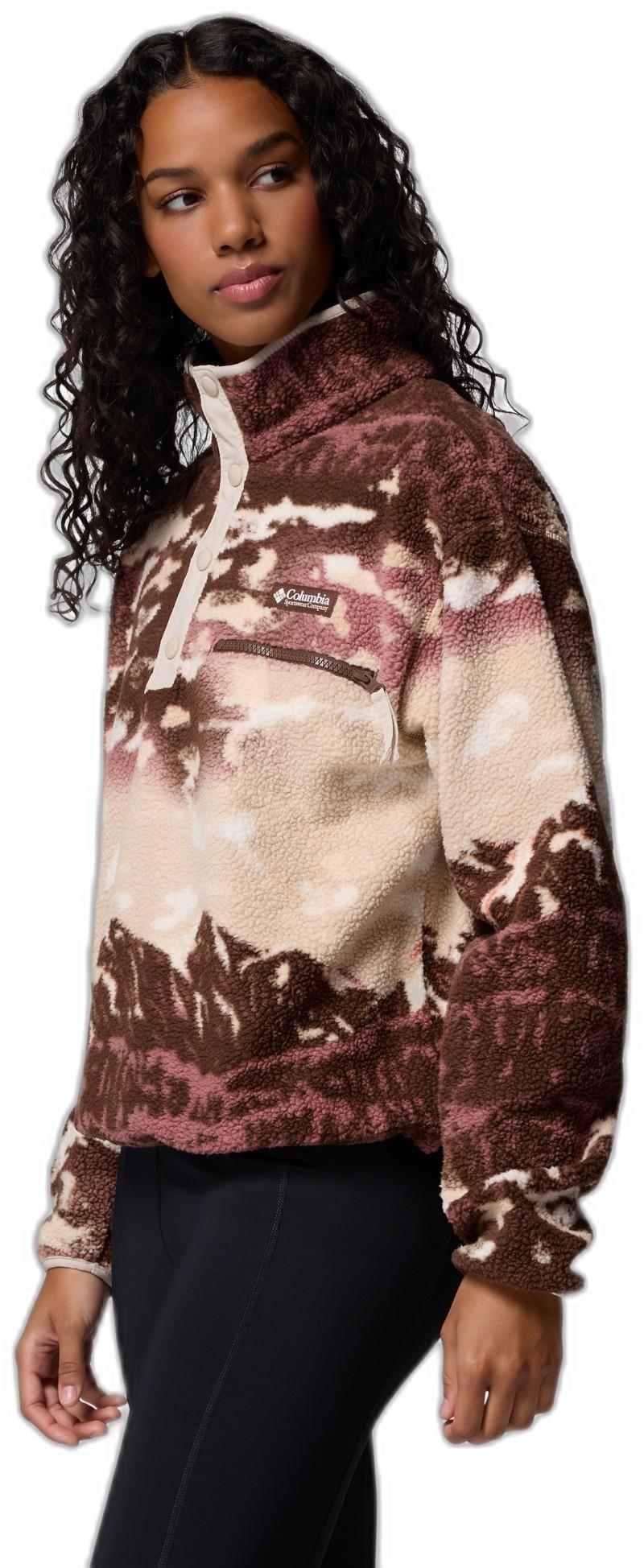 Helvetia II Cropped Half-Snap, Printed - Womens - tobacco sisters / dark stone 1
