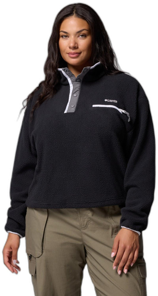 Helvetia II Cropped Half Snap Fleece, Extended - Womens - black 1