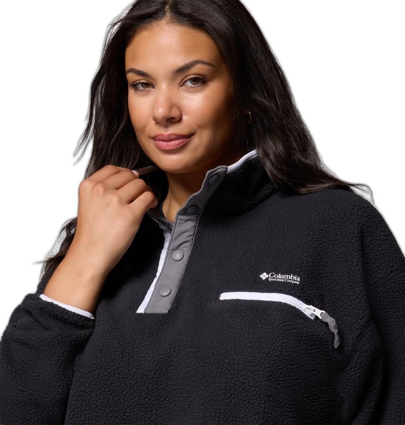 Helvetia II Cropped Half Snap Fleece, Extended - Womens - black 1
