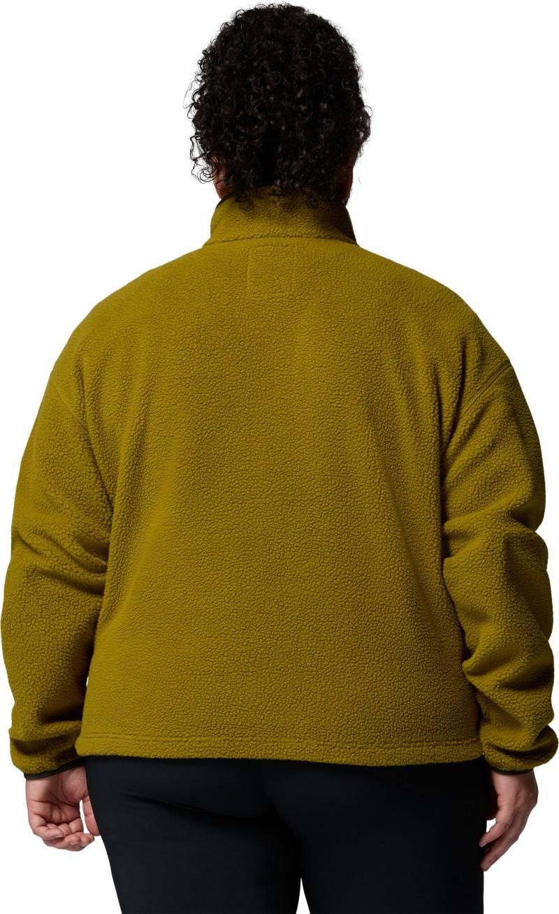 Helvetia II Cropped Half Snap Fleece, Extended - Womens - mossy green / mossy green / greenscape 1