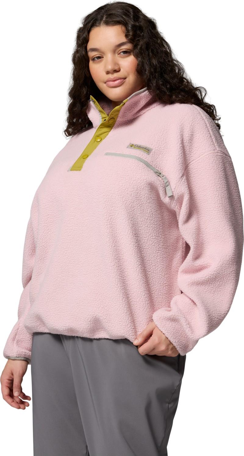 Helvetia II Cropped Half Snap Fleece, Extended - Womens - pink agate / peppercorn / flint grey 1