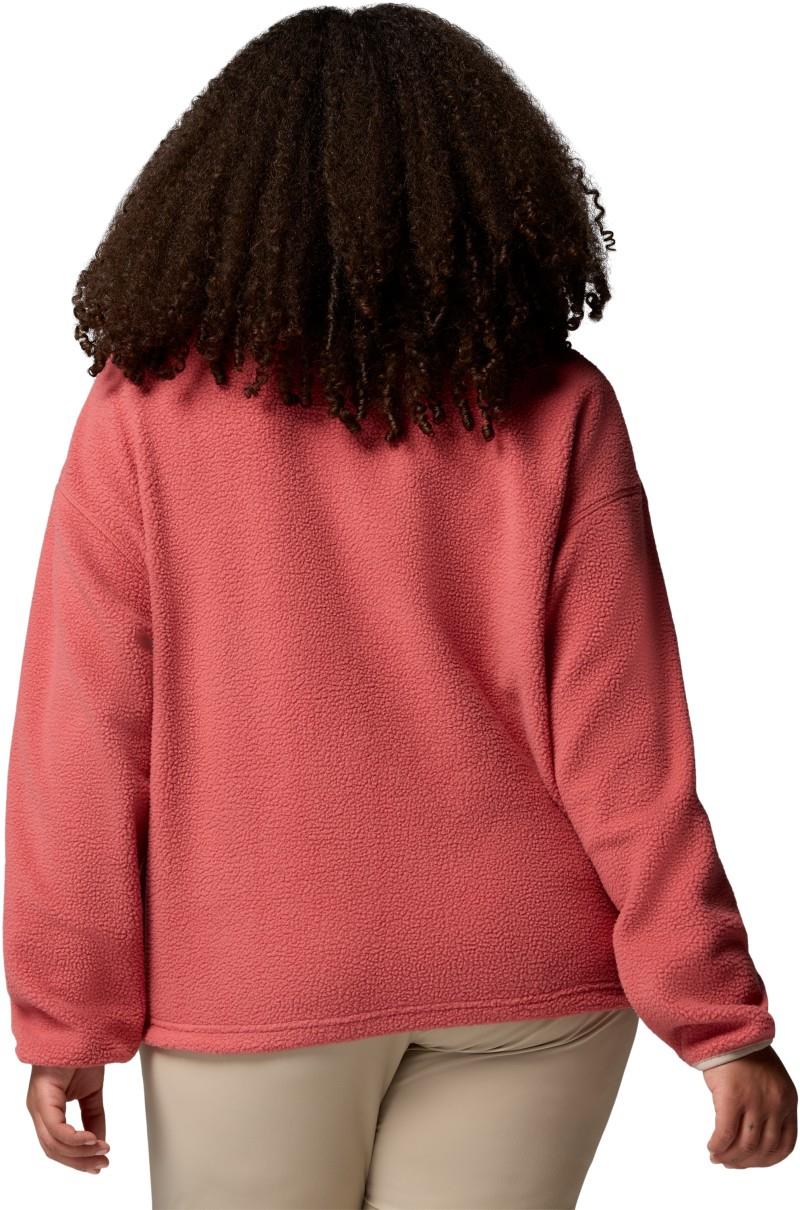 Helvetia II Cropped Half Snap Fleece, Extended - Womens - washed red / moonvista / dark stone 1