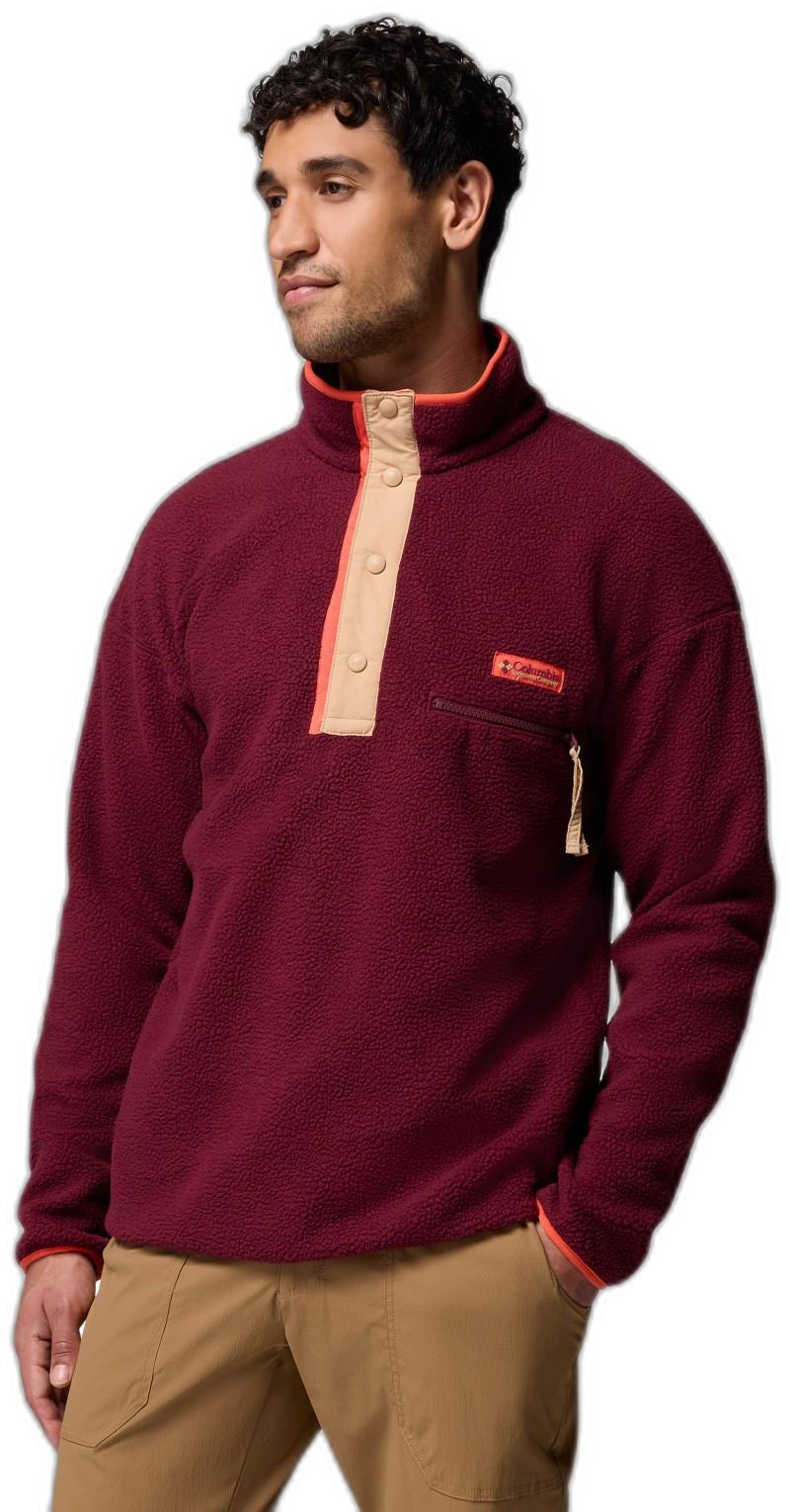 Helvetia II Half Snap Fleece - Mens - rich wine 1