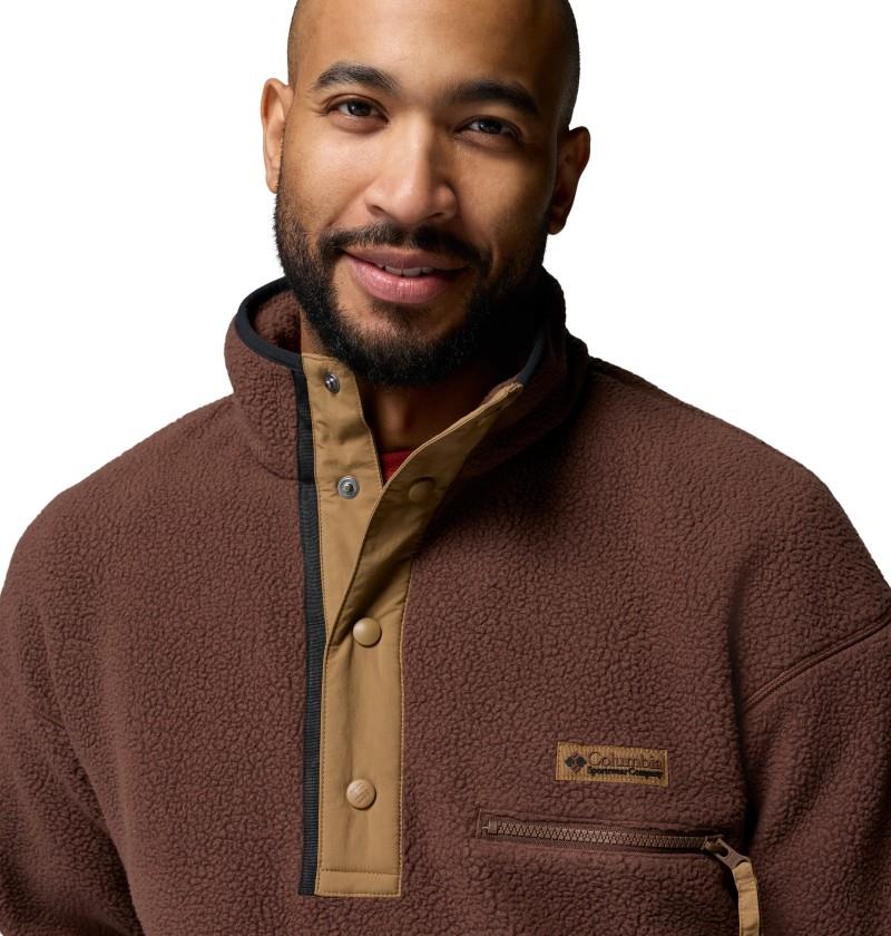 Helvetia II Half Snap Fleece - Mens - tobacco 1