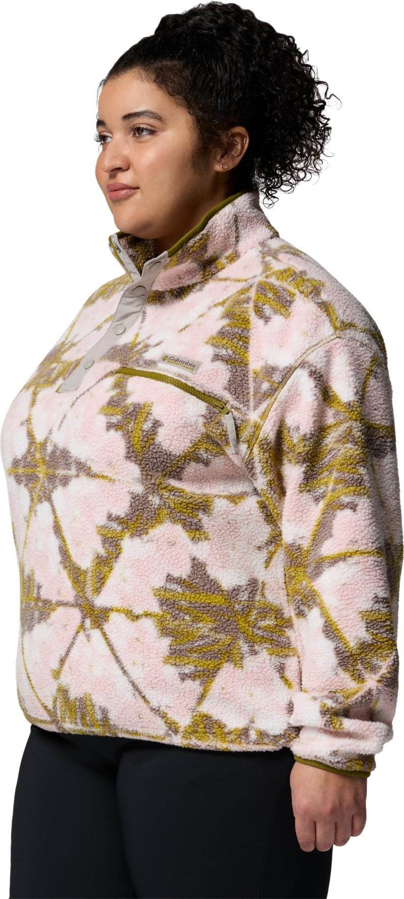 Helvetia II Printed Cropped Half Snap, Extended - Womens - pink agate / florascope 1