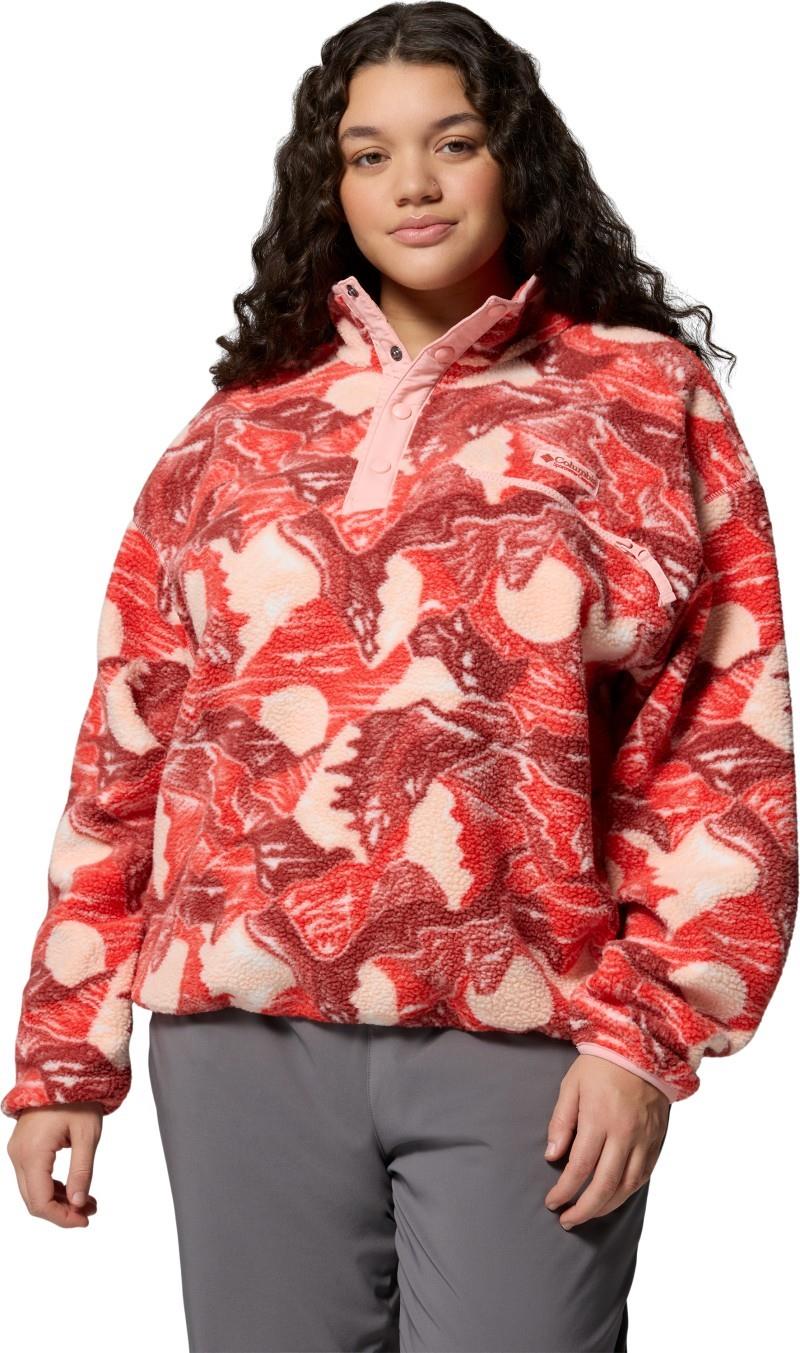 Helvetia II Printed Cropped Half Snap, Extended - Womens - poppy red / sunscape 1