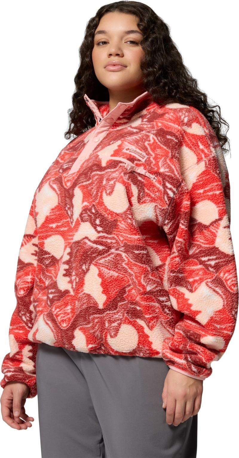Helvetia II Printed Cropped Half Snap, Extended - Womens - poppy red / sunscape 1