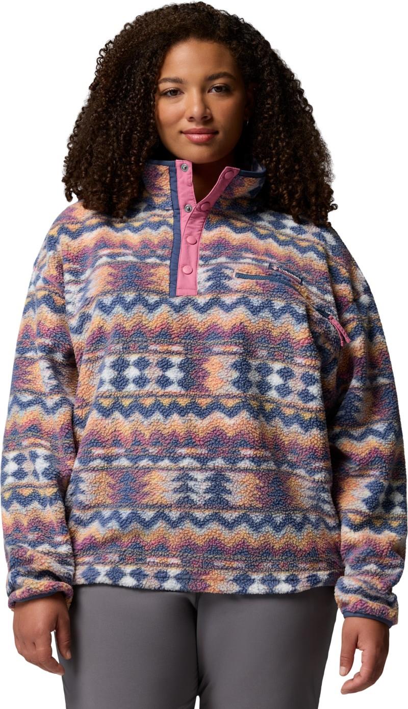 Helvetia II Printed Cropped Half Snap, Extended - Womens - sea salt / retrotree 1