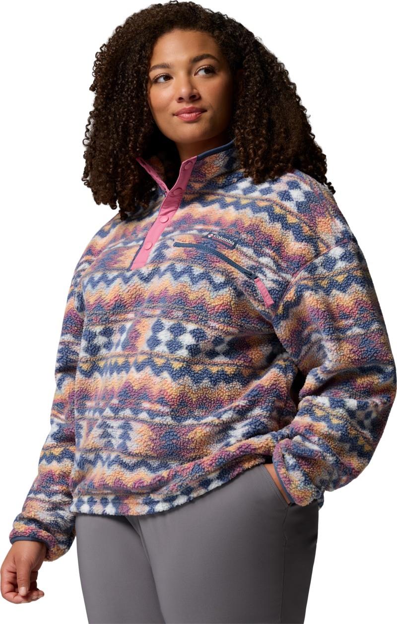 Helvetia II Printed Cropped Half Snap, Extended - Womens - sea salt / retrotree 1