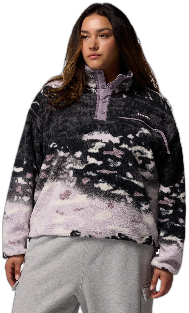 Helvetia II Printed Cropped Half Snap, Extended - Womens - shale purple sisters / shale purple 1