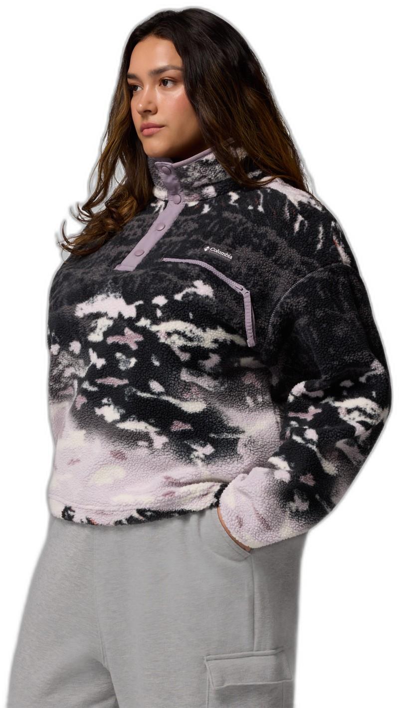 Helvetia II Printed Cropped Half Snap, Extended - Womens - shale purple sisters / shale purple 1