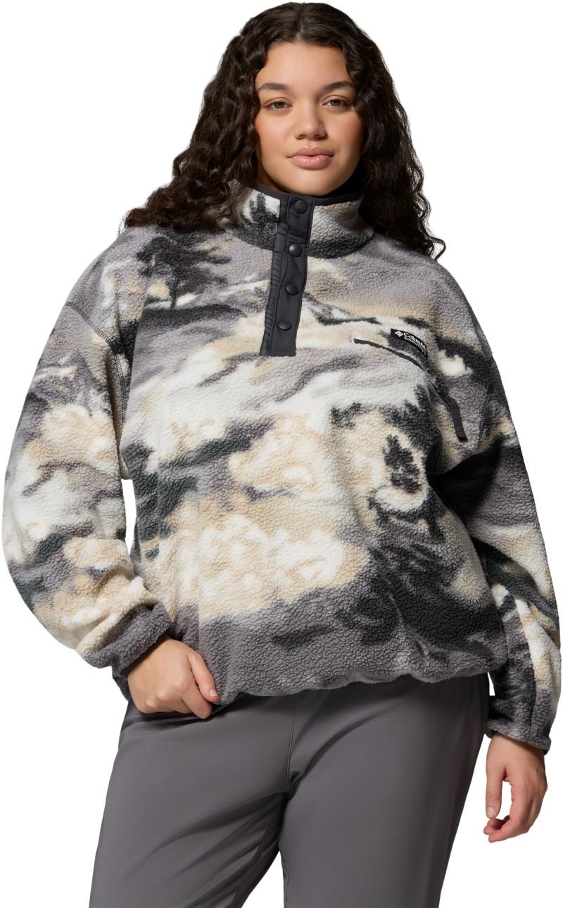 Helvetia II Printed Cropped Half Snap, Extended - Womens - shark / dreaming 1