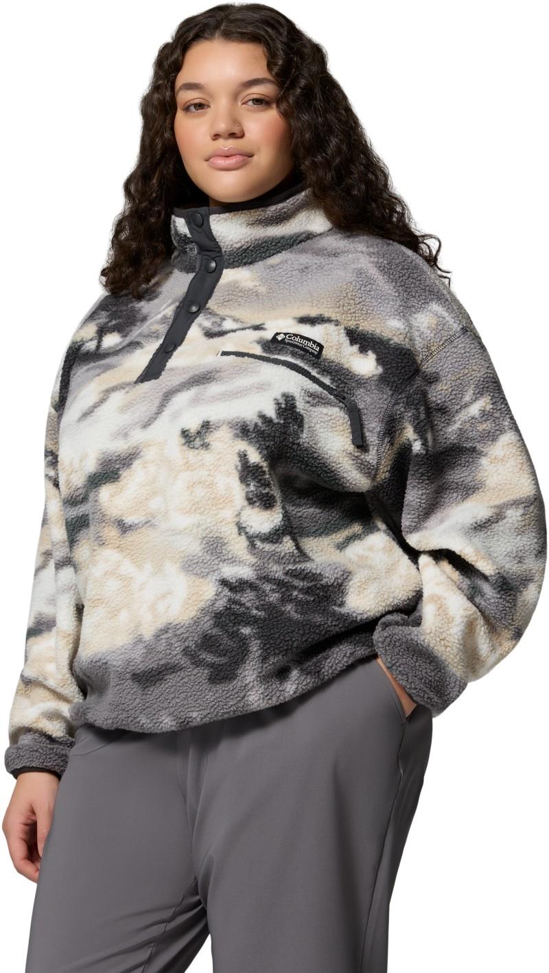 Helvetia II Printed Cropped Half Snap, Extended - Womens - shark / dreaming 1