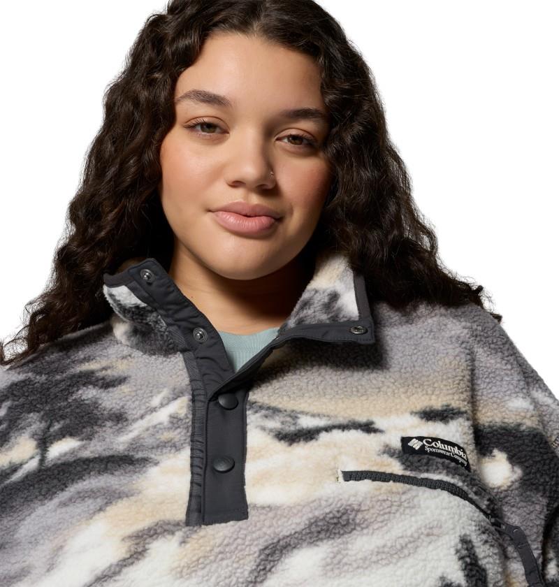 Helvetia II Printed Cropped Half Snap, Extended - Womens - shark / dreaming 1