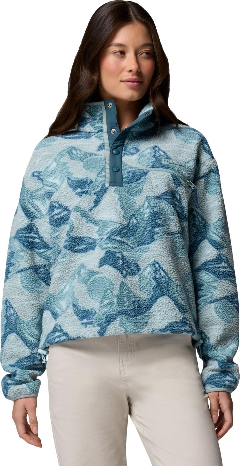 Helvetia II Printed Cropped Half Snap - Womens - marine light / sunscape 1