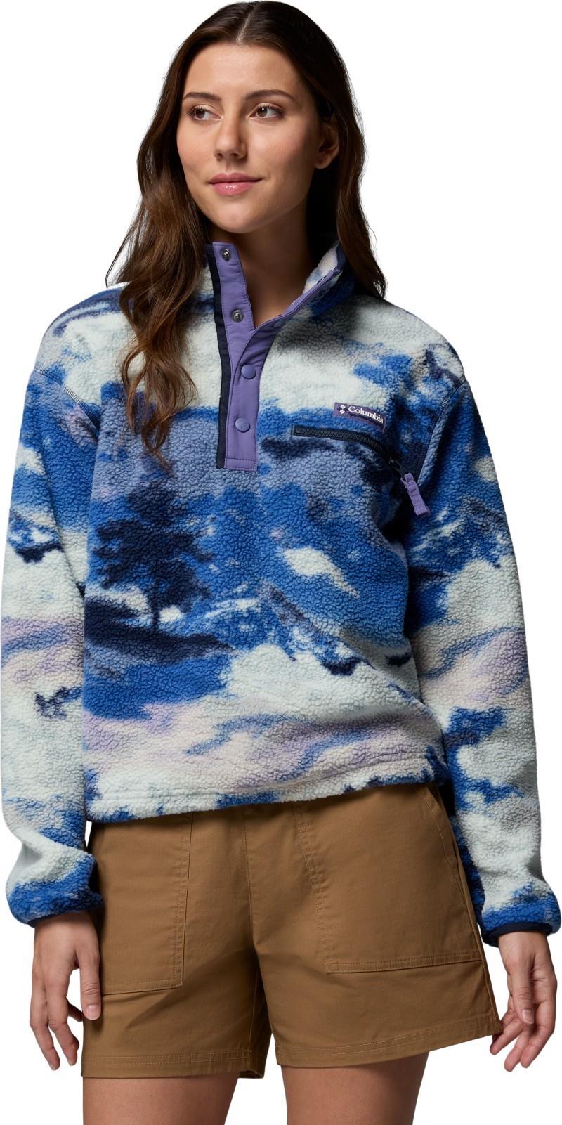 Helvetia II Printed Cropped Half Snap - Womens - nocturnal / dreaming 1
