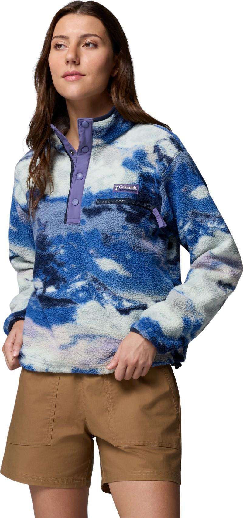 Helvetia II Printed Cropped Half Snap - Womens - nocturnal / dreaming 1
