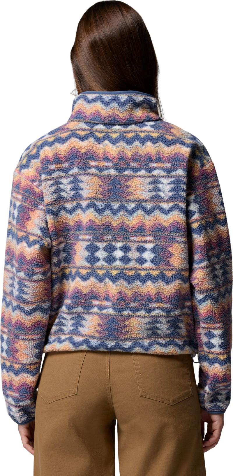 Helvetia II Printed Cropped Half Snap - Womens - sea salt / retrotree 1