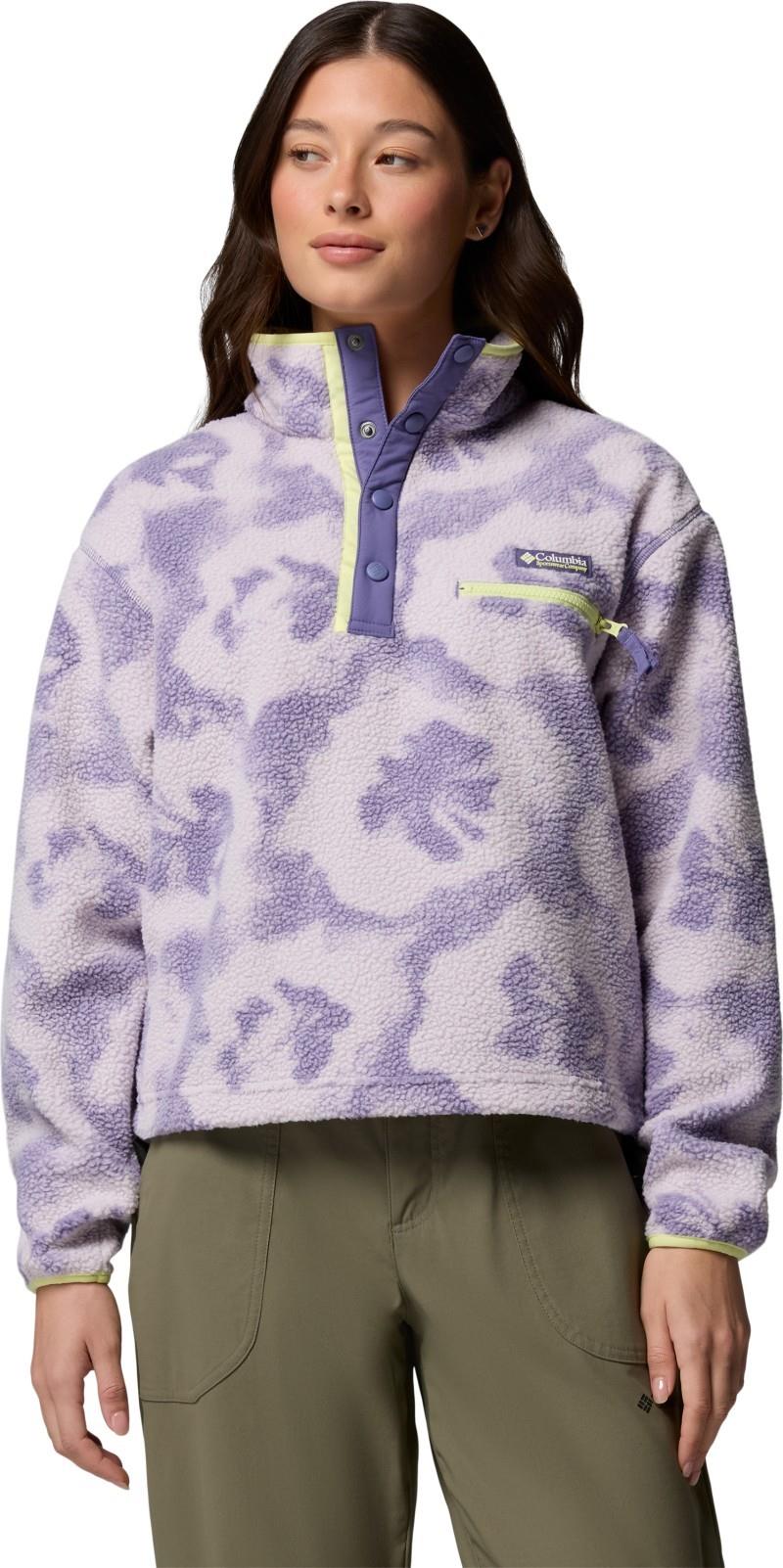 Helvetia II Printed Cropped Half Snap - Womens - stormwatch / sprayflower 1