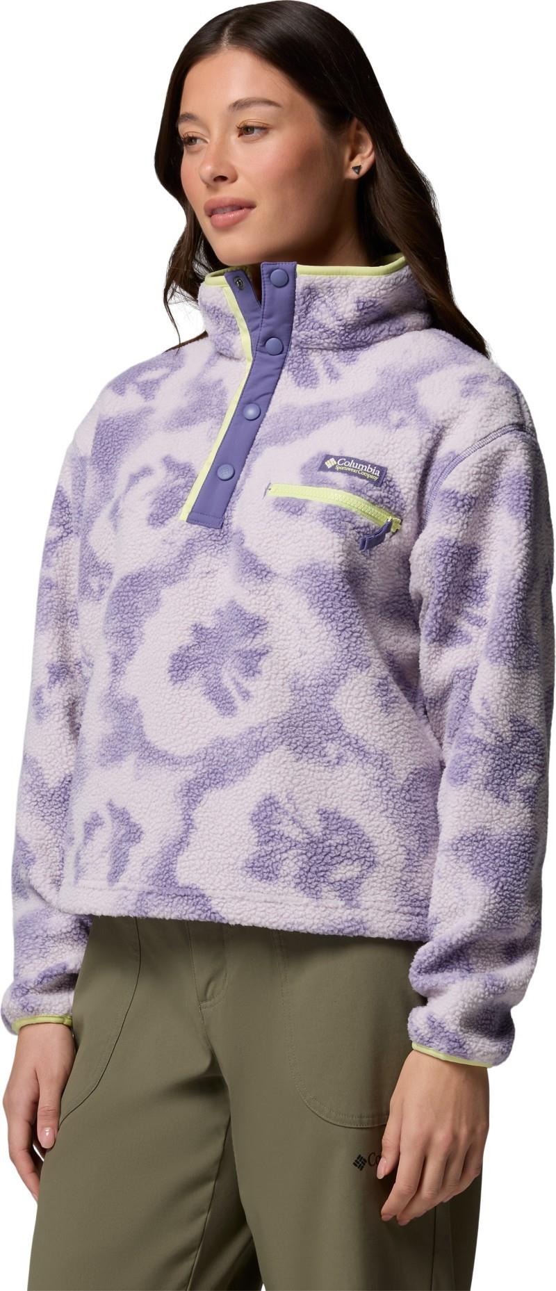 Helvetia II Printed Cropped Half Snap - Womens - stormwatch / sprayflower 1