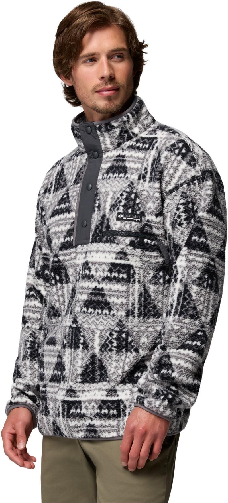 Helvetia II Printed Half Snap Fleece - Mens - black geomix tonal 1