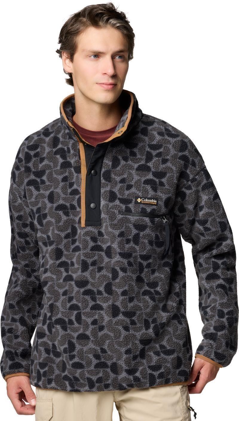 Helvetia II Printed Half Snap Fleece - Mens - black retroscape 1
