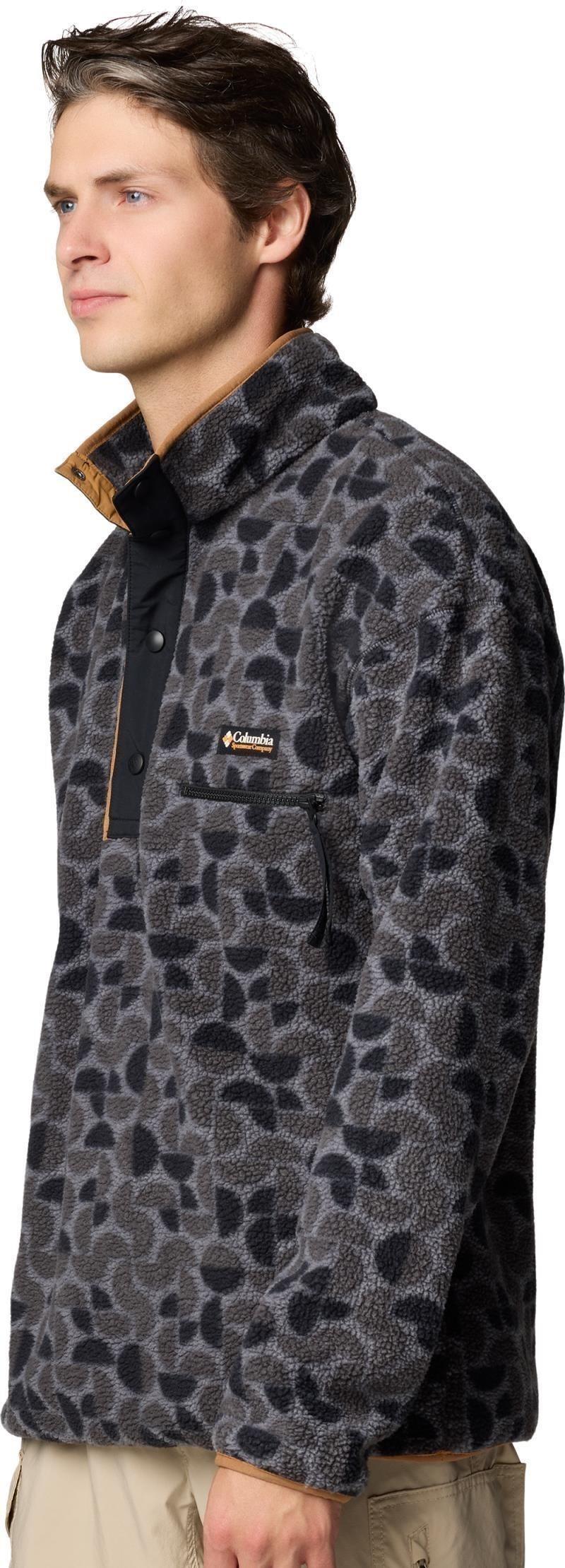Helvetia II Printed Half Snap Fleece - Mens - black retroscape 1