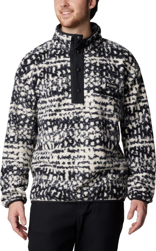 Helvetia II Printed Half Snap Fleece - Mens - black stippled stripe 1