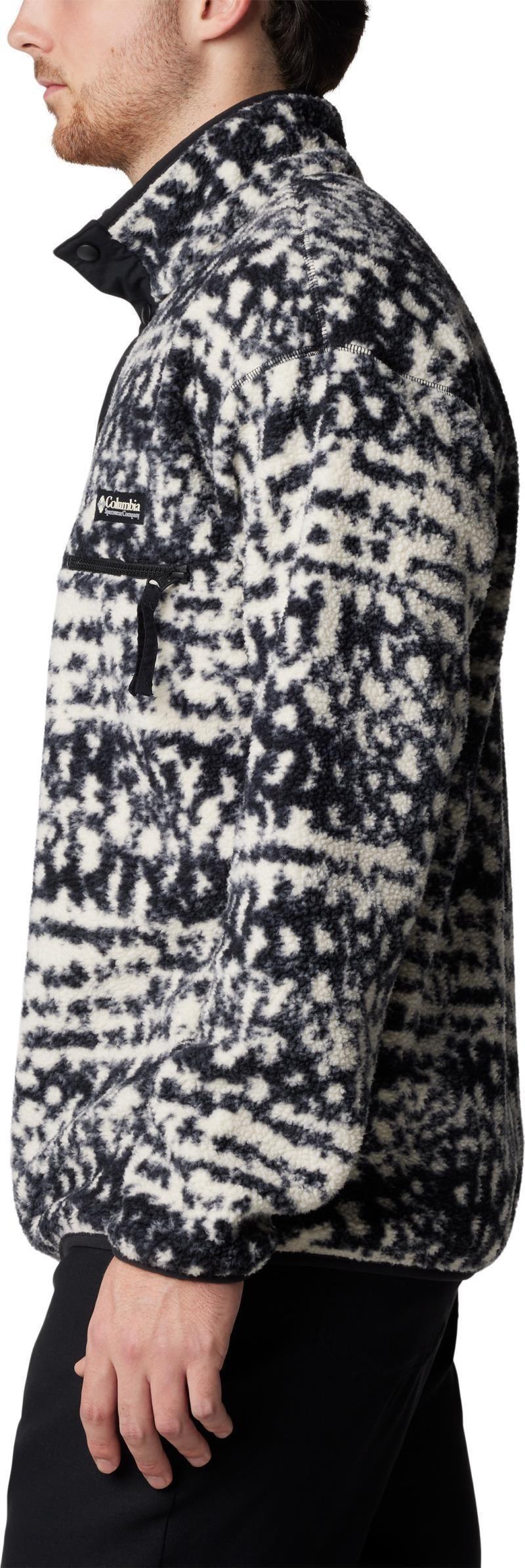 Helvetia II Printed Half Snap Fleece - Mens - black stippled stripe 1