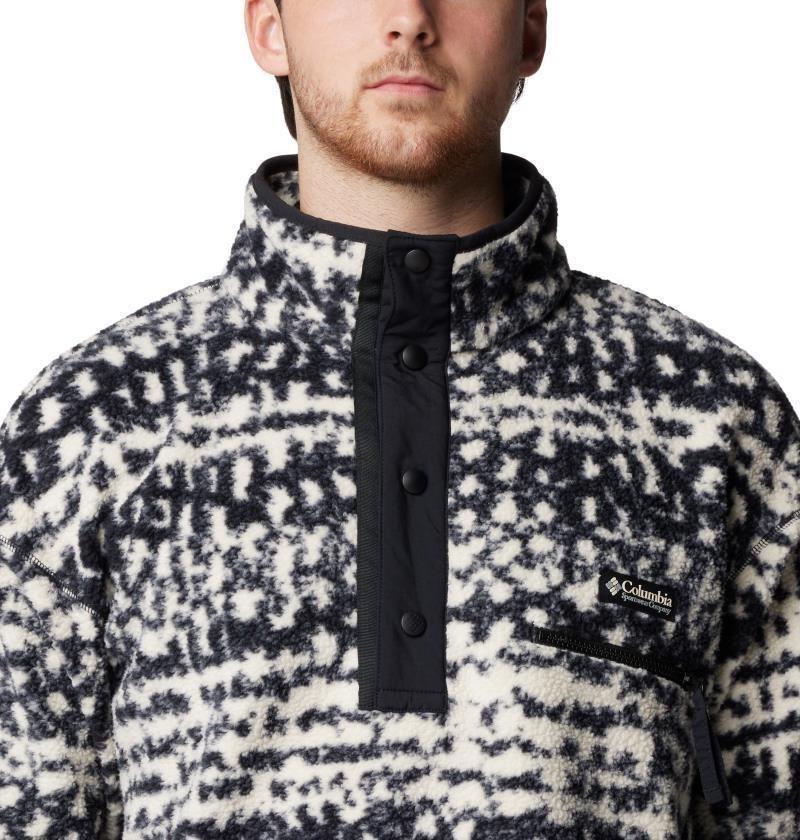 Helvetia II Printed Half Snap Fleece - Mens - black stippled stripe 1