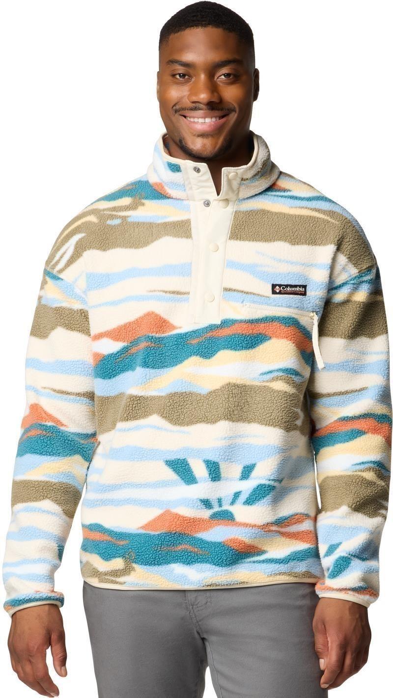 Helvetia II Printed Half Snap Fleece - Mens - chalk rogue valley 1