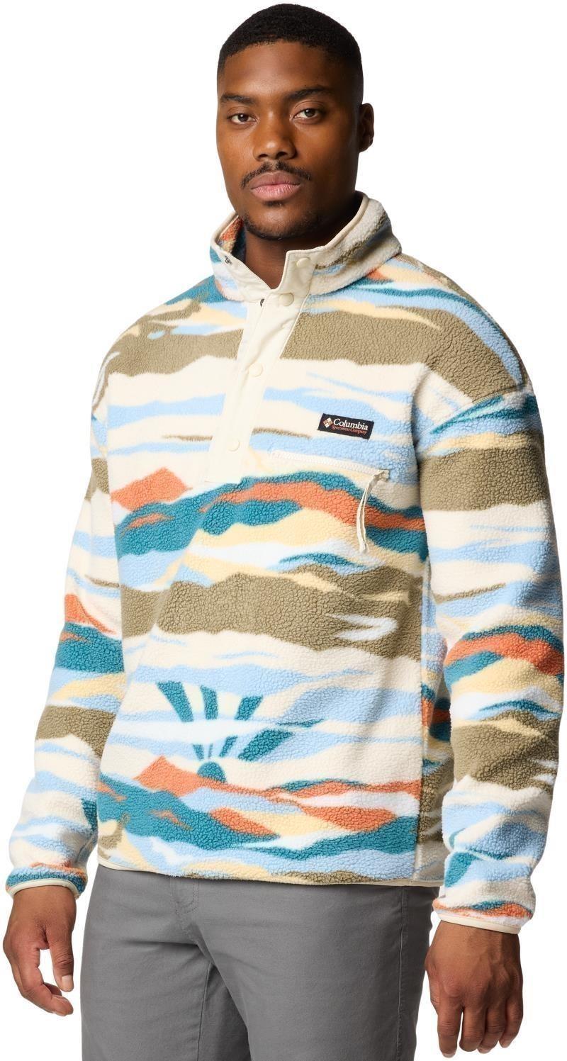 Helvetia II Printed Half Snap Fleece - Mens - chalk rogue valley 1