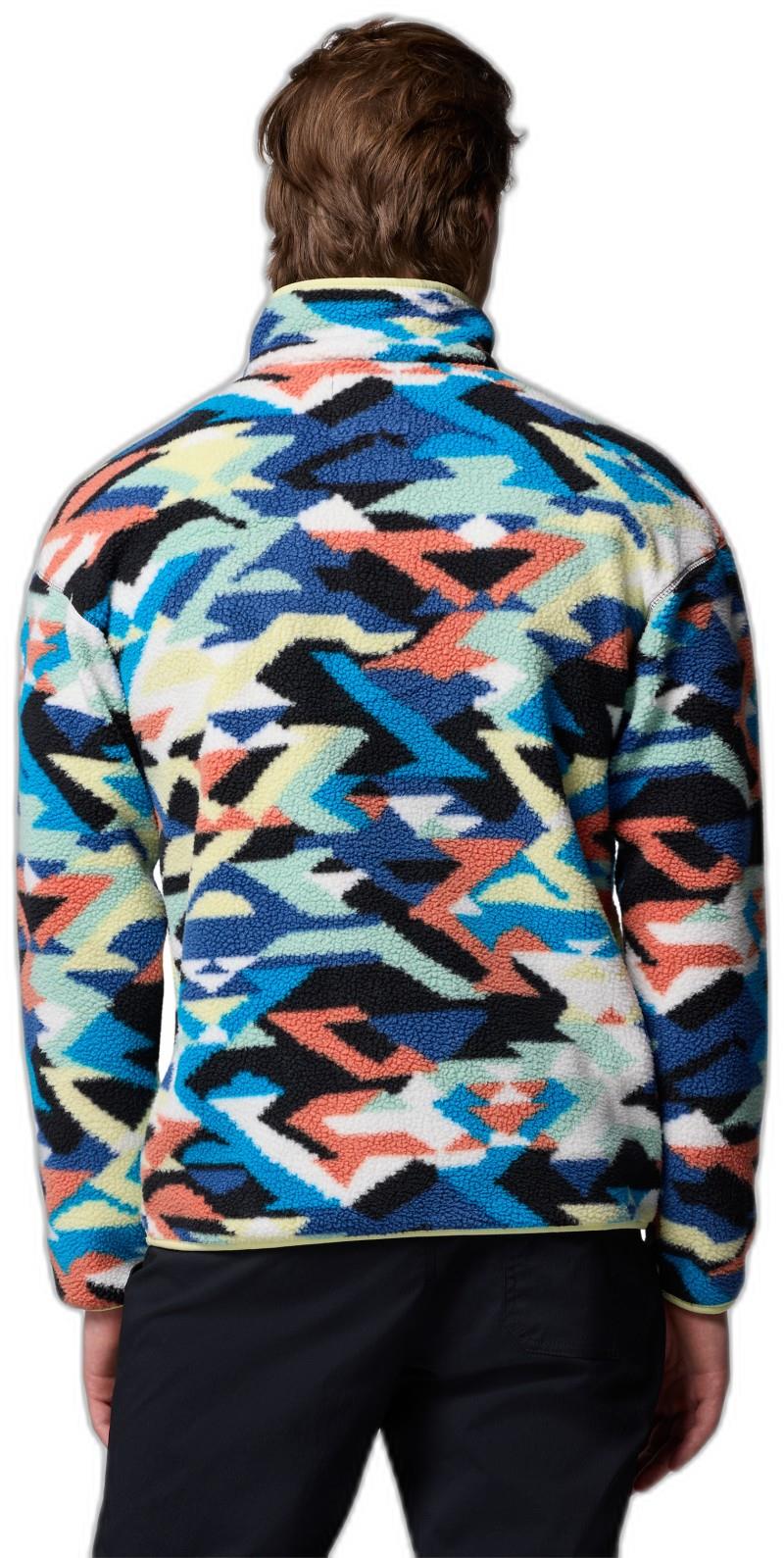 Helvetia II Printed Half Snap Fleece - Mens - compass blue reflections 1