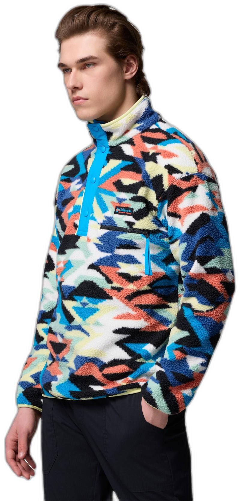 Helvetia II Printed Half Snap Fleece - Mens - compass blue reflections 1
