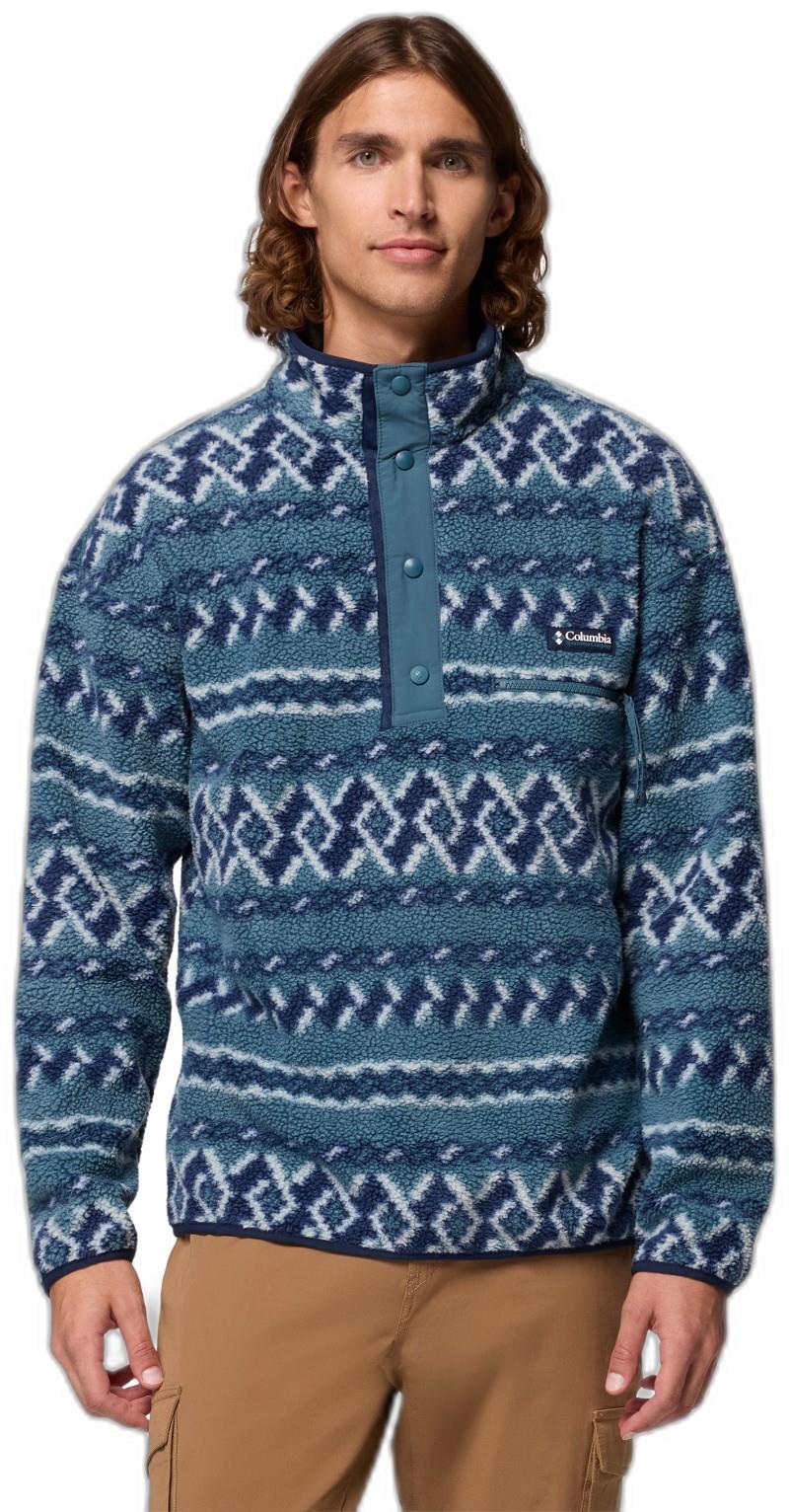 Helvetia II Printed Half Snap Fleece - Mens - everblue knitknot 1