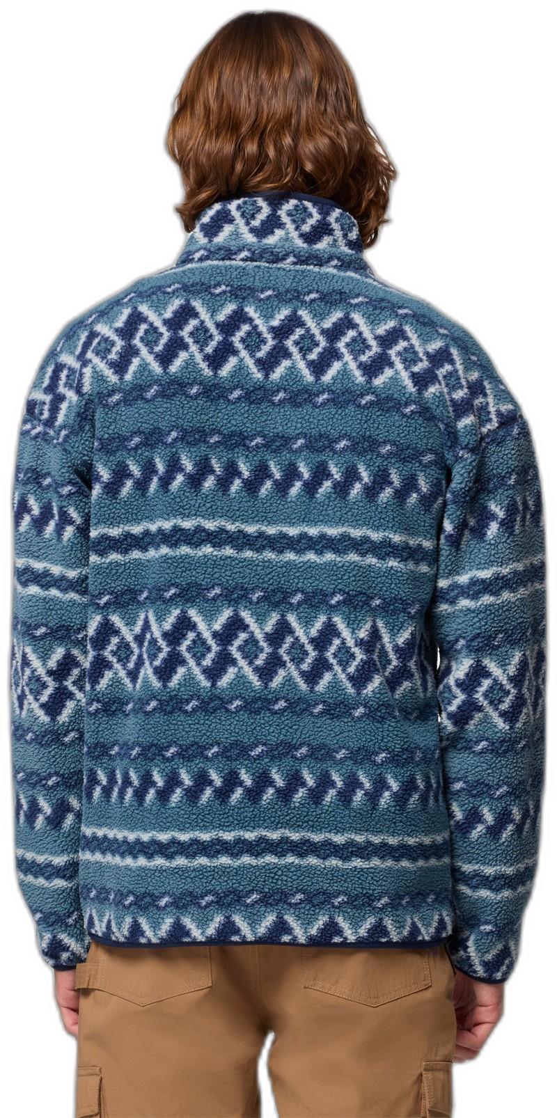 Helvetia II Printed Half Snap Fleece - Mens - everblue knitknot 1