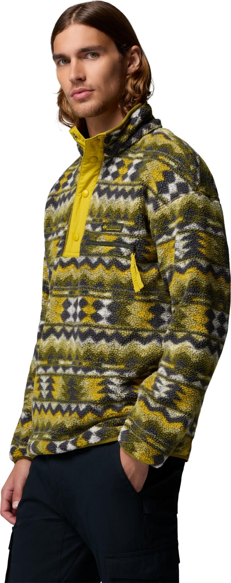 Helvetia II Printed Half Snap Fleece - Mens - mossy green / retrotree 1