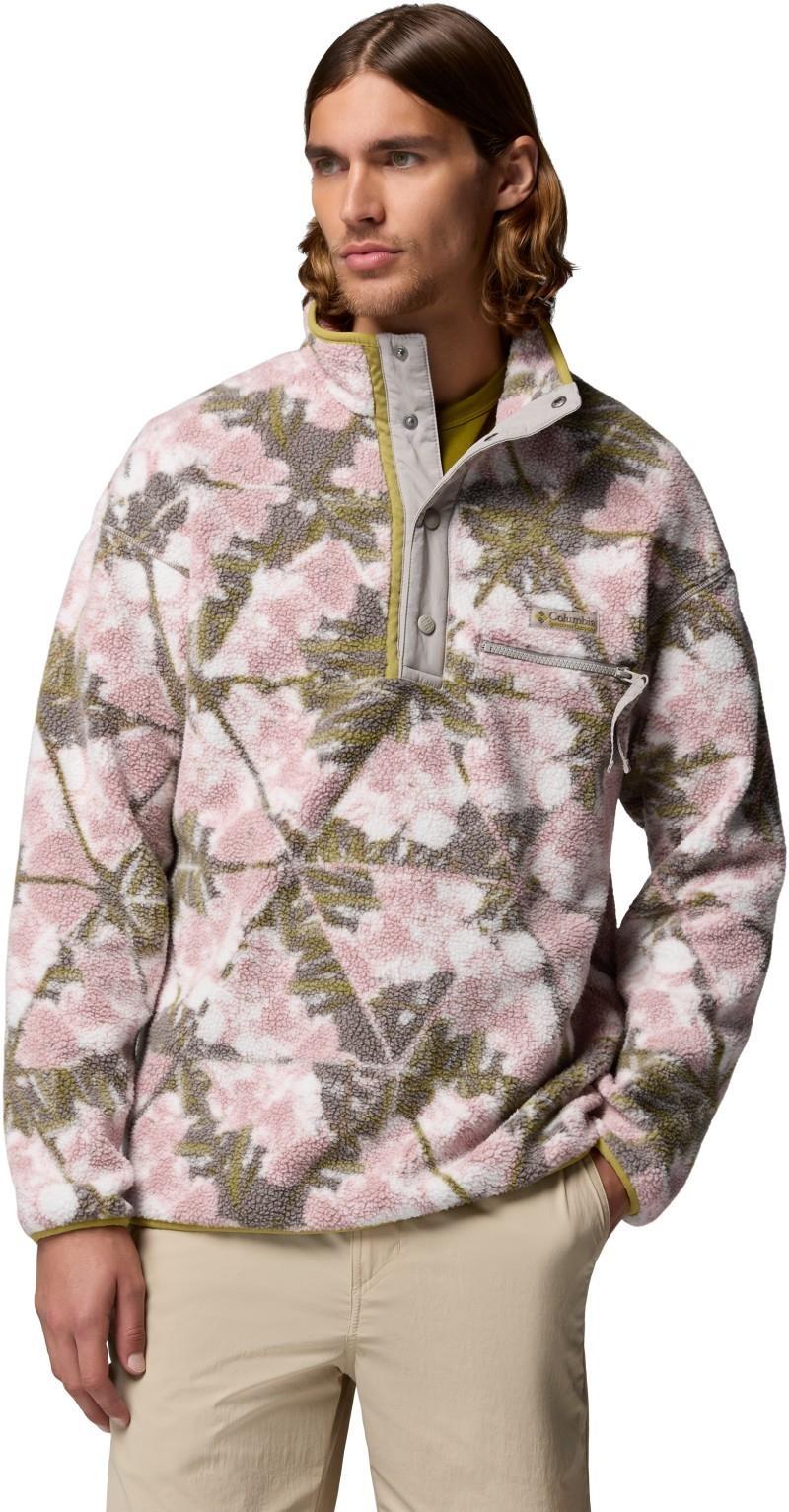 Helvetia II Printed Half Snap Fleece - Mens - pink agate / florascope 1