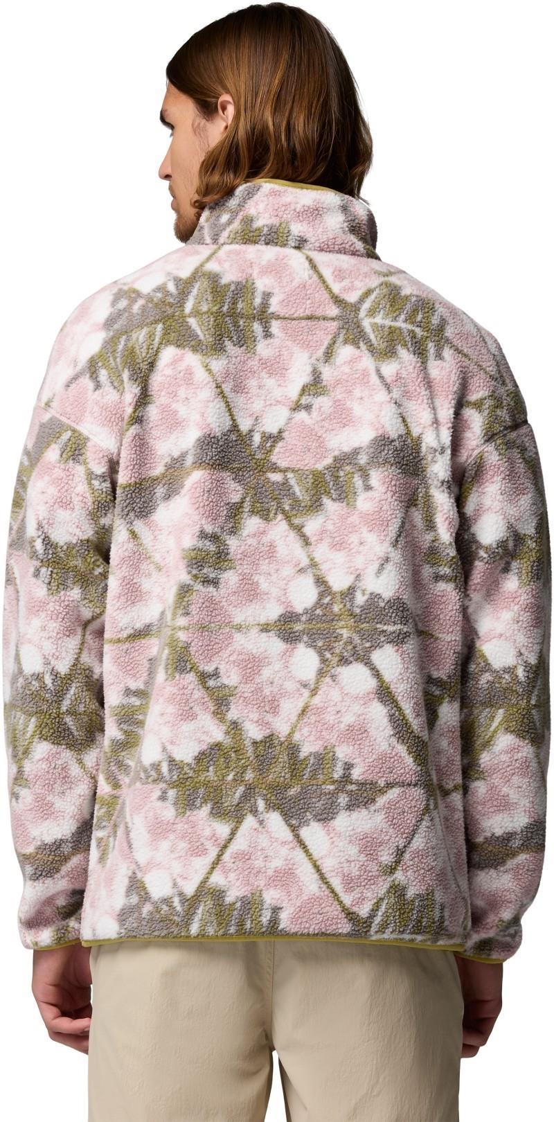 Helvetia II Printed Half Snap Fleece - Mens - pink agate / florascope 1