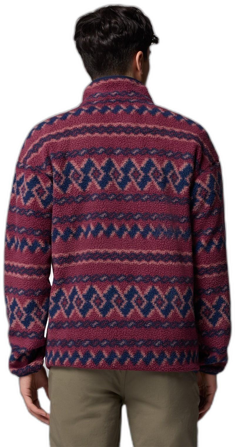 Helvetia II Printed Half Snap Fleece - Mens - rich wine knitknot 1