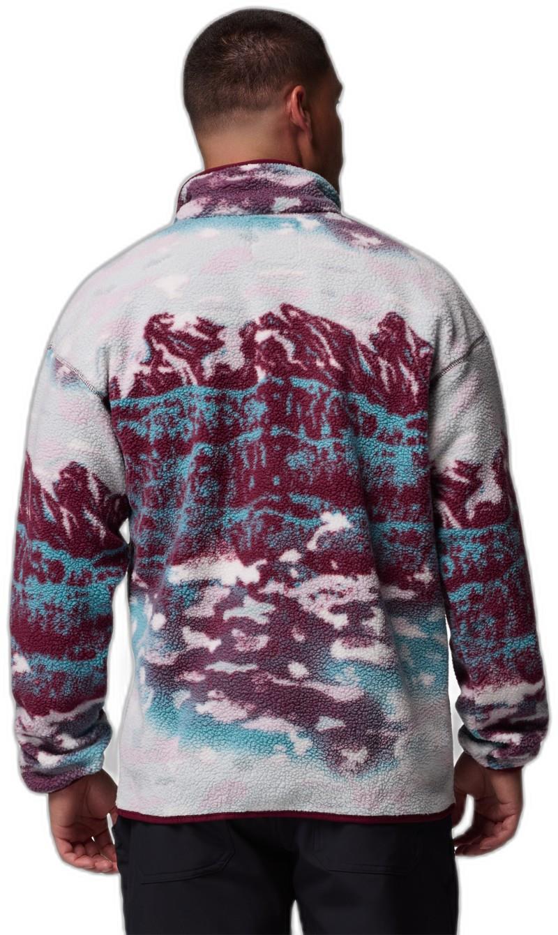 Helvetia II Printed Half Snap Fleece - Mens - rich wine sisters 1