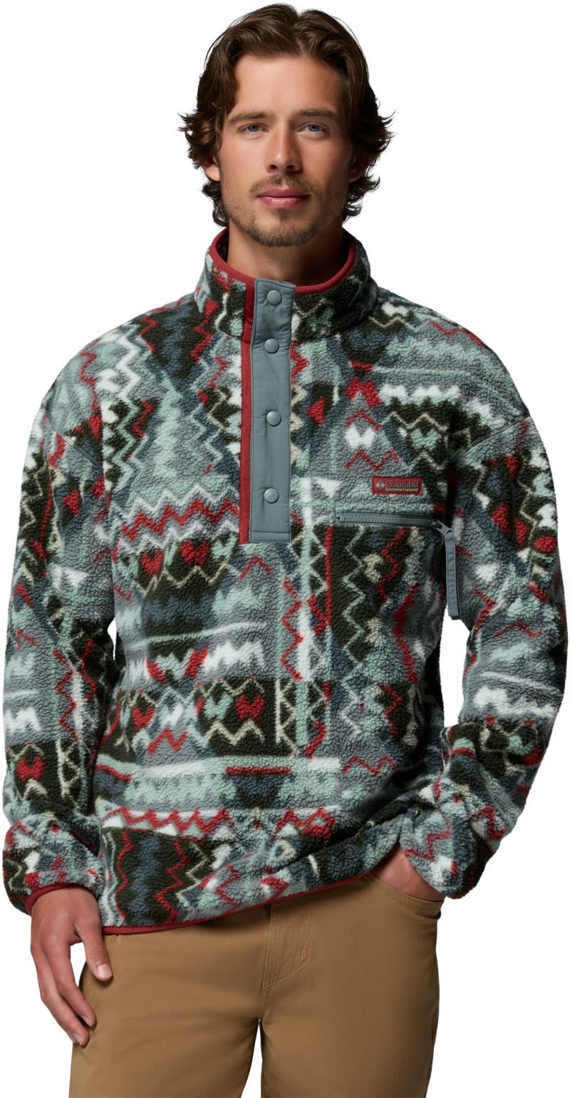 Helvetia II Printed Half Snap Fleece - Mens - sedona sage geomix 1