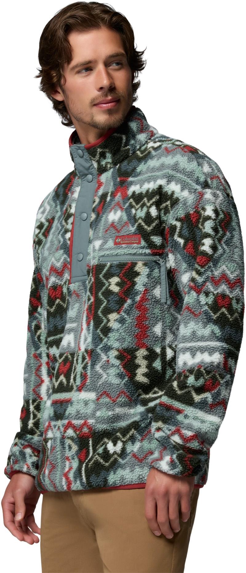 Helvetia II Printed Half Snap Fleece - Mens - sedona sage geomix 1