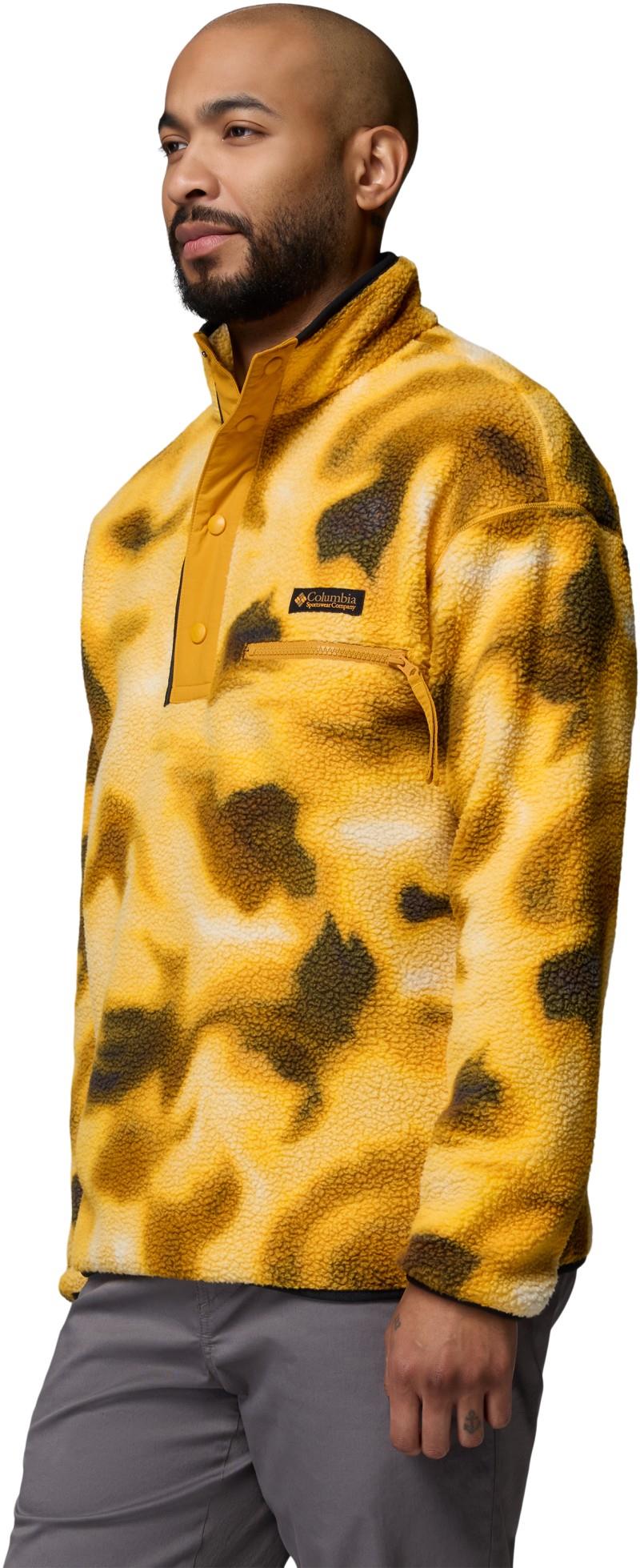 Helvetia II Printed Half Snap Fleece - Mens - squash dyeflow 1