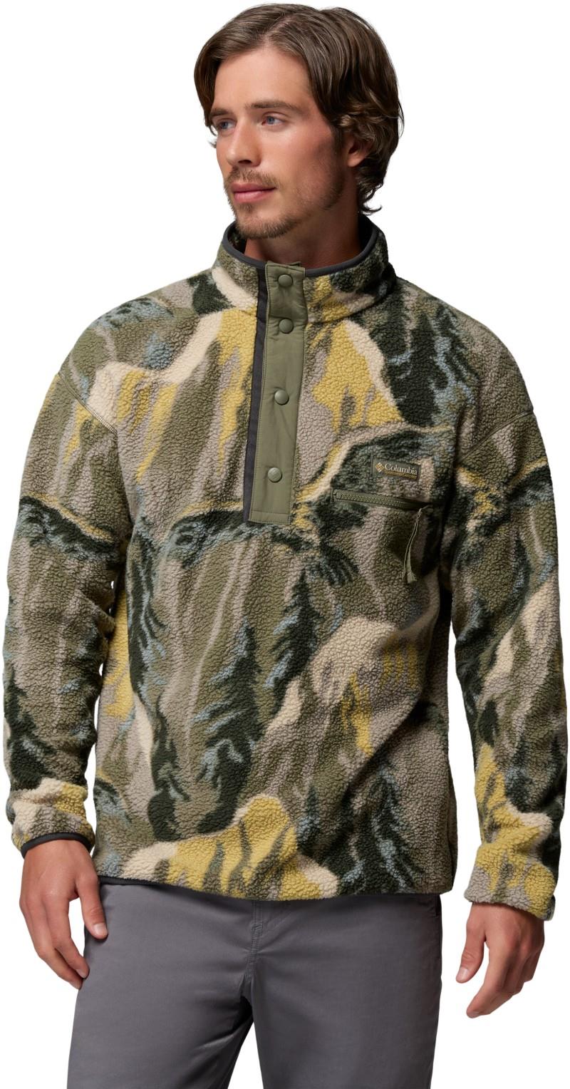Helvetia II Printed Half Snap Fleece - Mens - stone green soarin 1