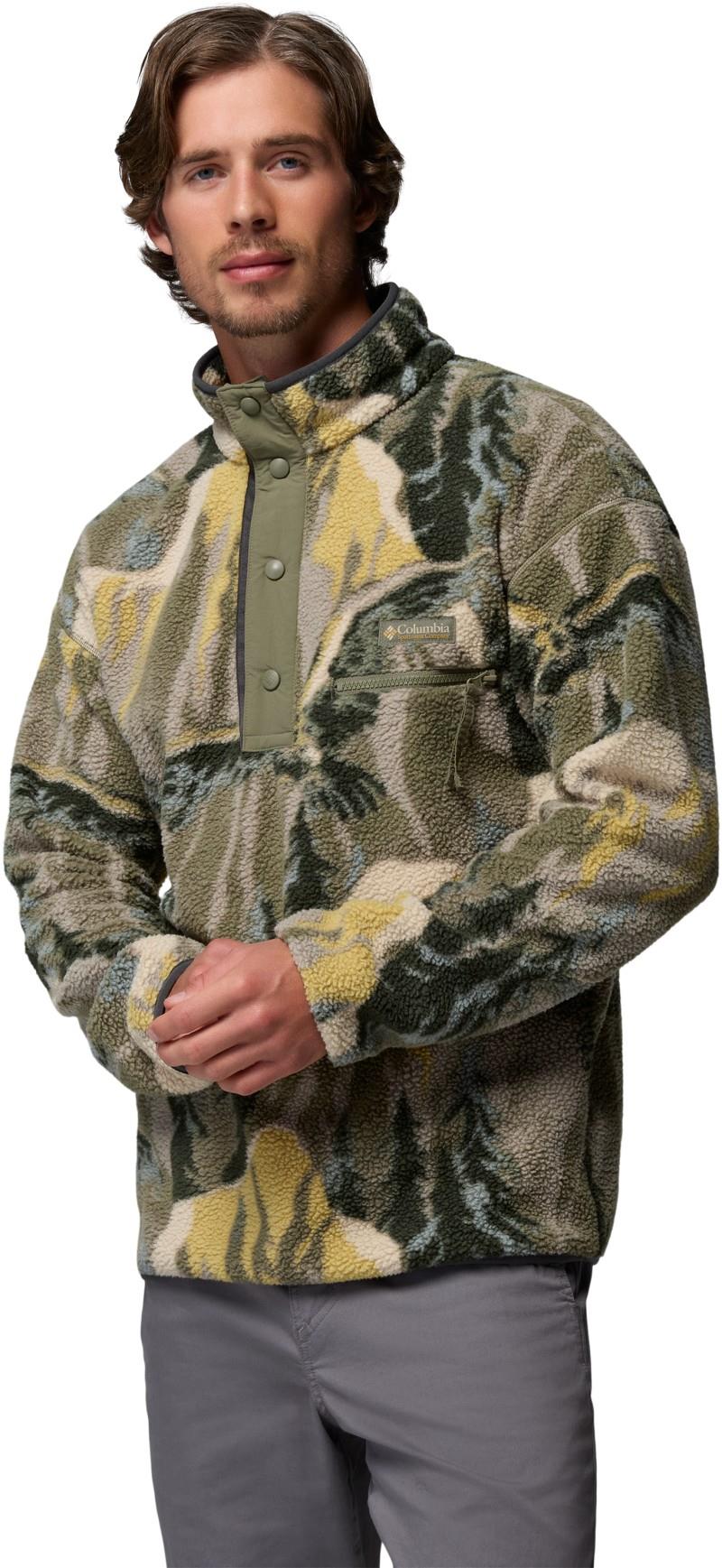 Helvetia II Printed Half Snap Fleece - Mens - stone green soarin 1