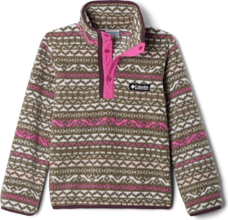 Helvetia II Printed Half Snap Fleece - Youth - Pink Ice Madras 1